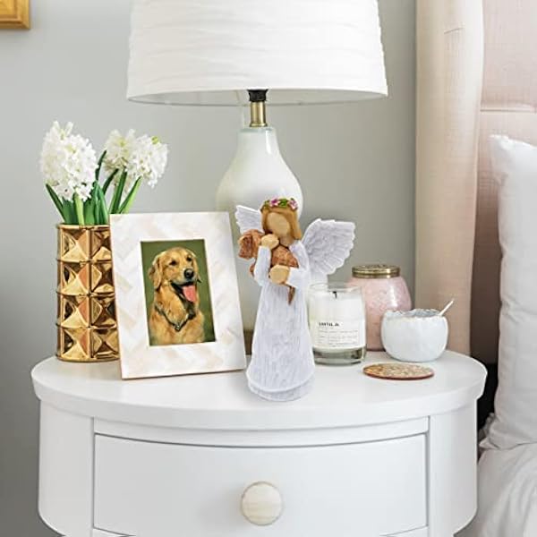 Angel of Friendship Dog Memorial Gifts, Pet Sympathy Gift, Verlies van hondengeschenken, Overleden Hondengeschenken, Angel Beeldjes Hond Herdenking Gift met 7 Chakra Pet Memorial Rainbow Bridge Armband